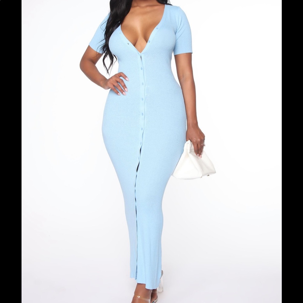 SOLD Blue sweater dress